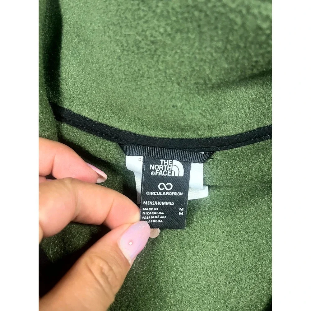 The North Face Alpine Polartec Jacket Mens Medium Olive Green Fleece Quarter Zip